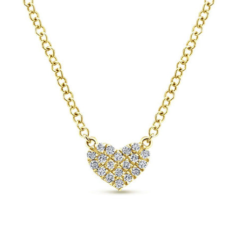 Gabriel & Co. Eternal Love Yellow Gold Necklace (0.06 CTW)