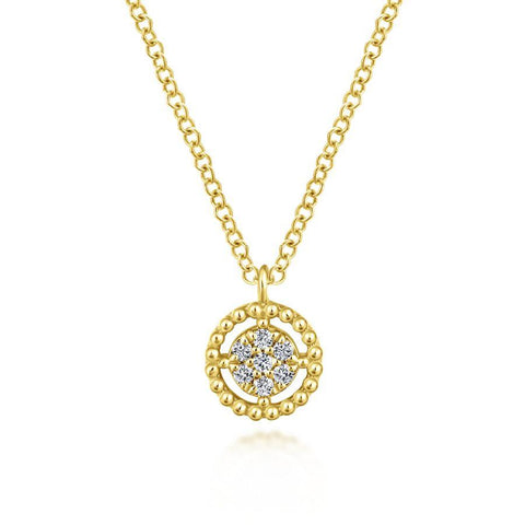 Gabriel & Co. Bujukan Yellow Gold Necklace (0.05 CTW)