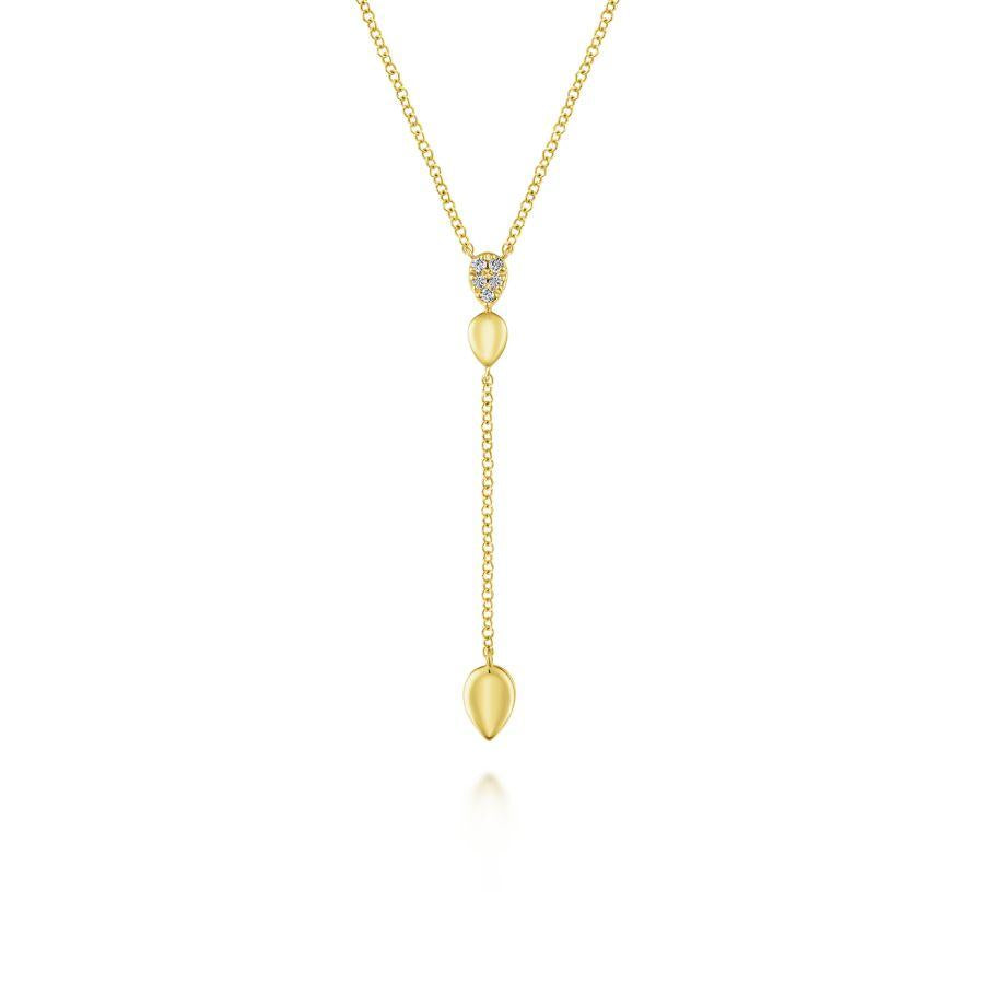 Gabriel & Co. Contemporary Yellow Gold Necklace (0.03 CTW)