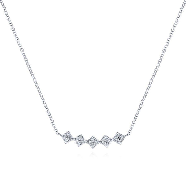Gabriel & Co. Art Moderne White Gold Necklace (0.2 CTW)