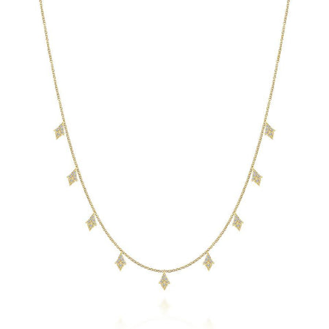 Gabriel & Co. Kaslique Yellow Gold Necklace (0.29 CTW)