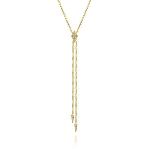 Gabriel & Co. Contemporary Yellow Gold Necklace (0.09 CTW)