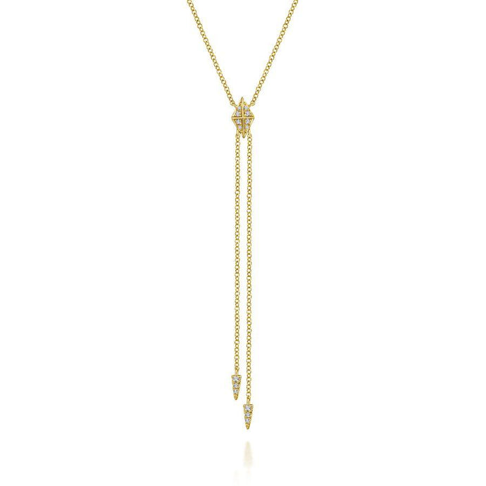 Gabriel & Co. Contemporary Yellow Gold Necklace (0.09 CTW)