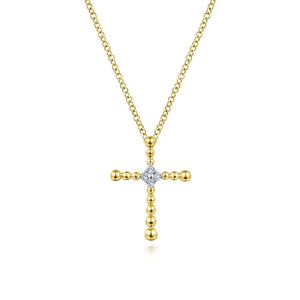 Gabriel & Co. Faith Yellow Gold Necklace (0.04 CTW)