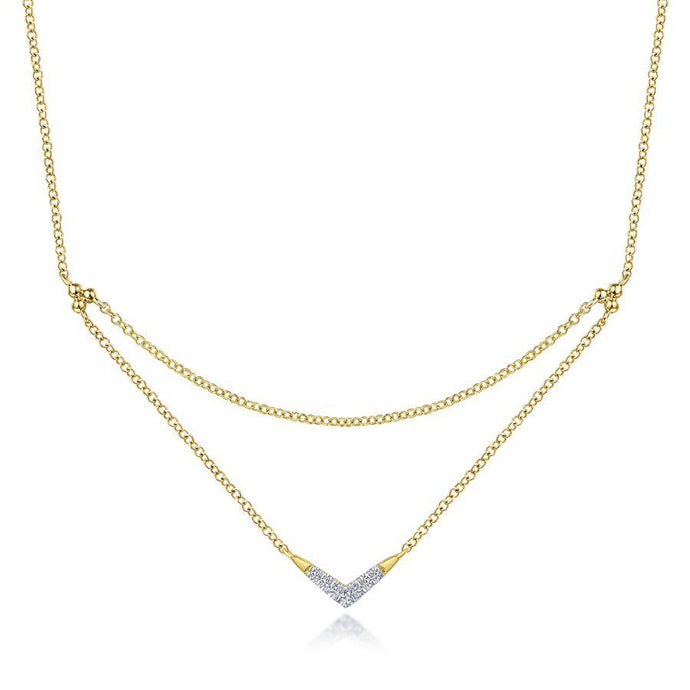Gabriel & Co. Contemporary Yellow Gold Necklace (0.05 CTW)