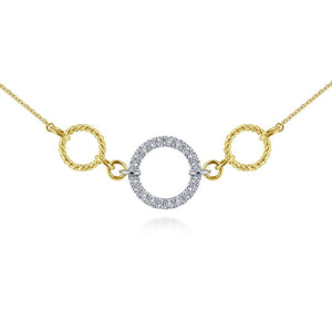 Gabriel & Co. Hampton White Gold|Yellow Gold Necklace (0.27 CTW)