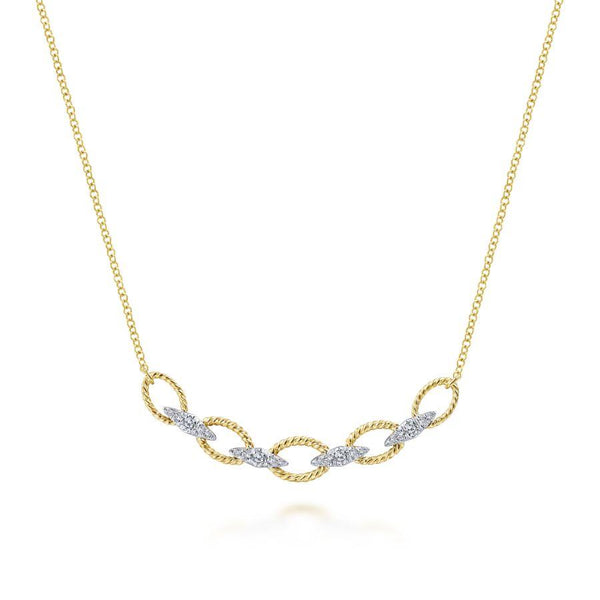 Gabriel & Co. Hampton White Gold|Yellow Gold Necklace (0.26 CTW)
