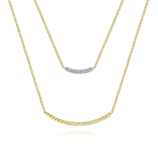 Gabriel & Co. Hampton Yellow Gold Necklace (0.07 CTW)
