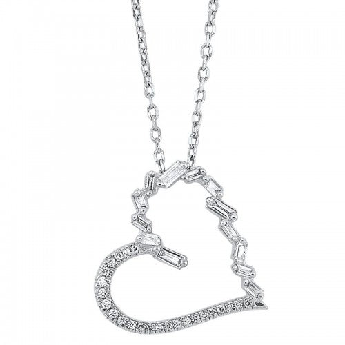 Kay jewelers white gold heart clearance necklace