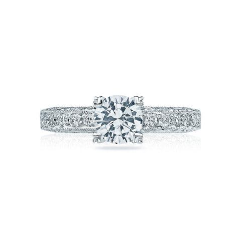 Tacori Platinum Classic Crescent Round Diamond Engagement Ring Setting  (0.4 CTW)