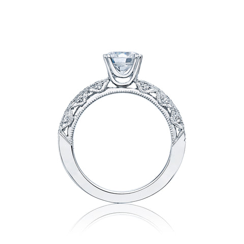 Tacori Platinum Classic Crescent Round Diamond Engagement Ring Setting  (0.4 CTW)