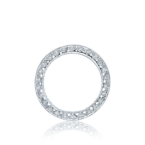Tacori 18k White Gold Sculpted Crescent Diamond Eternity Wedding Band (1.6 CTW)