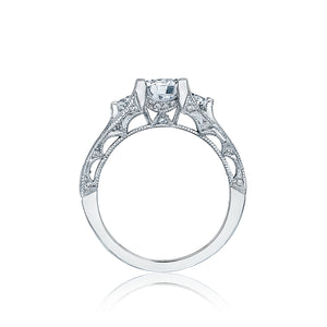 Tacori 18k White Gold Reverse Crescent Round Diamond Engagement Ring (0.8 CTW)