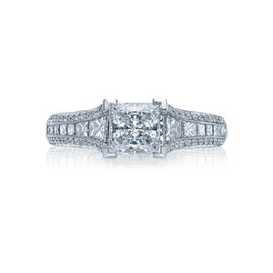 Tacori 18k White Gold Classic Crescent Princess Diamond Engagement Ring (1.38 CTW)