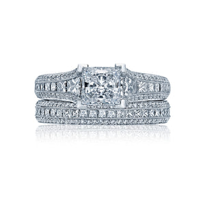Tacori 18k White Gold Classic Crescent Princess Diamond Engagement Ring (1.38 CTW)