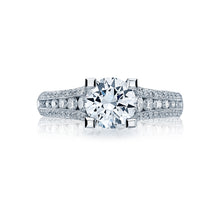 Load image into Gallery viewer, Tacori 18k White Gold Classic Crescent Round Diamond Engagement Ring (0.7 CTW)