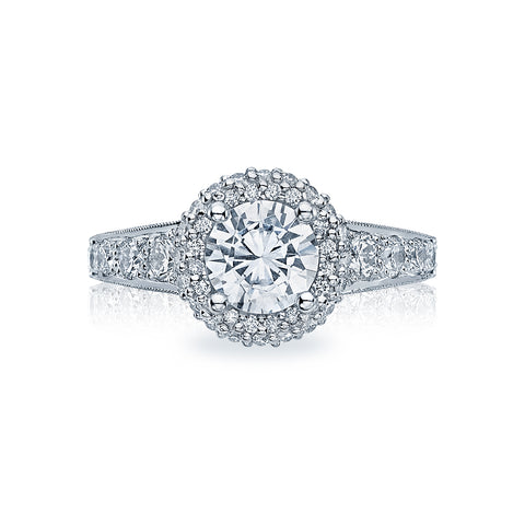 Tacori 18k White Gold Blooming Beauties White Gold Engagement Ring Setting (0.89 CTW)