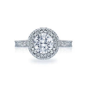 Tacori 18k White Gold Blooming Beauties Round Diamond Engagement Ring (1 CTW)