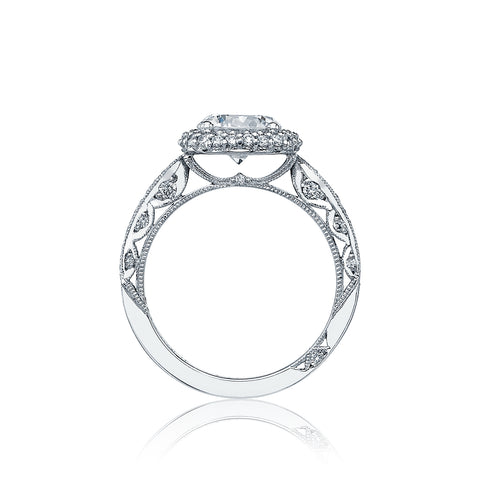 Tacori 18k White Gold Blooming Beauties White Gold Round Diamond Engagement Ring Setting (0.59 CTW)