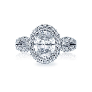 Tacori 18k White Gold Blooming Beauties White Gold Oval Diamond Engagement Ring (0.71 CTW)