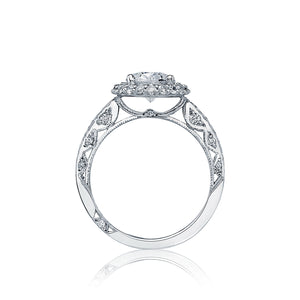 Tacori 18k White Gold Blooming Beauties White Gold Oval Diamond Engagement Ring (0.71 CTW)