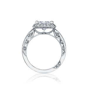Tacori 18k White Gold Blooming Beauties White Gold Princess Diamond Engagement Ring (0.69 CTW)