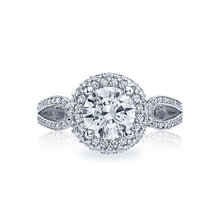 Load image into Gallery viewer, Tacori 18k White Gold Blooming Beauties White Gold Round Diamond Engagement Ring (0.72 CTW)