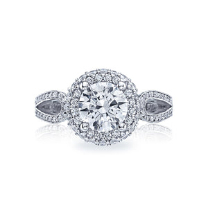 Tacori 18k White Gold Blooming Beauties White Gold Round Diamond Engagement Ring (0.72 CTW)