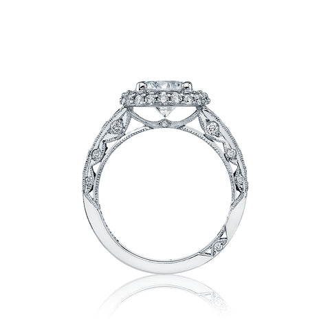 Tacori 18k White Gold Blooming Beauties Round Diamond Engagement Ring Setting (0.9 CTW)