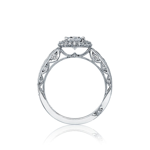 Tacori 18k White Gold  Blooming Beauties White Gold Oval Diamond Engagement Ring Setting (1.06 CTW)