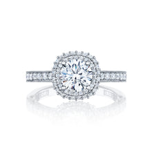 Load image into Gallery viewer, Tacori 18k White Gold  Blooming Beauties White Gold Round Diamond Engagement Ring (0.61 CTW)