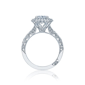 Tacori 18k white Gold Blooming Beauties White Gold Oval Diamond Engagement Ring Setting  (0.78 CTW)