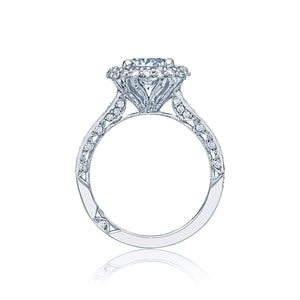 Tacori 18k White Gold Blooming Beauties White Gold Round Diamond Engagement Ring (0.8 CTW)