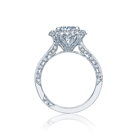 Tacori 18k White Gold Blooming Beauties White Gold Round Diamond Engagement Ring Setting (0.8 CTW)