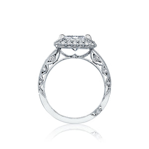 Tacori 18k White Gold  Blooming Beauties White Gold Princess Diamond Engagement Ring (0.9 CTW)