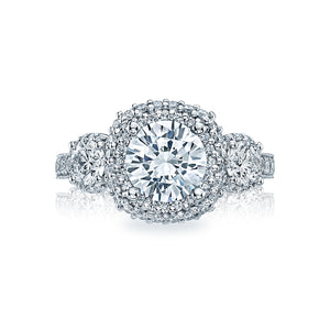 Tacori 18k White Gold Blooming Beauties Round Diamond Engagement Ring (1.27 CTW)