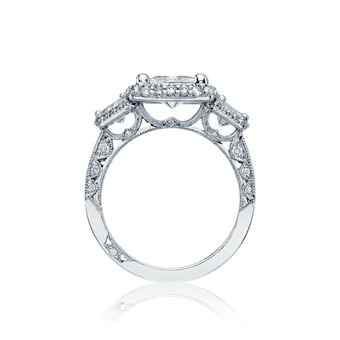 Tacori 18k White Gold Blooming Beauties Princess Diamond Engagement Ring Setting (1.60 CTW)