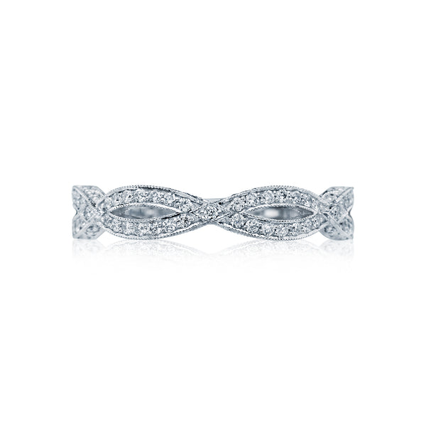 Tacori Ribbon 18k White Gold Diamond Wedding Band (0.35 CTW)