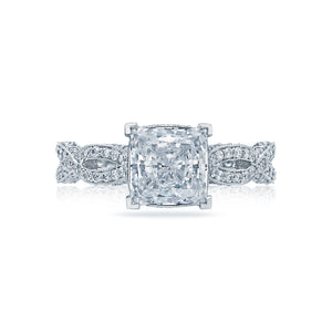 Tacori 18k White Gold Ribbon Princess Diamond Engagement Ring (0.36 CTW)