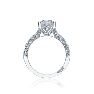 Tacori 18k White Gold Ribbon Princess Diamond Engagement Ring (0.36 CTW)