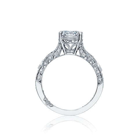 Tacori 18k White Gold Ribbon Round Diamond Engagement Ring Setting  (0.36 CTW)