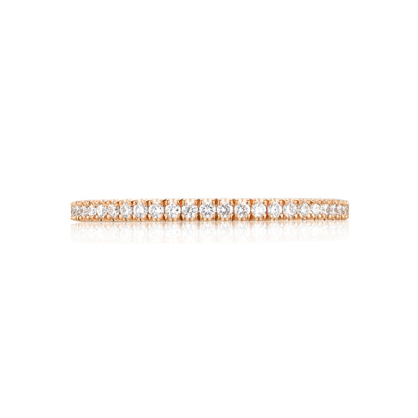 Tacori 18k Rose Gold Petite Crescent Diamond Wedding Band (0.24 CTW)