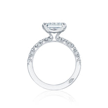 Load image into Gallery viewer, Tacori 18k White Gold Petite Crescent Princess Diamond Engagement Ring (0.57 CTW)