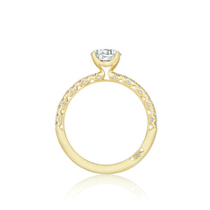 Tacori 18k Yellow Gold Petite Crescent Round Diamond Engagement Ring (0.34 CTW)