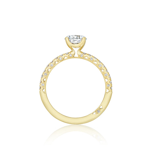 Tacori 18k Yellow Gold Petite Crescent Round Diamond Engagement Ring Setting   (0.34 CTW)