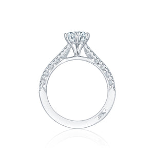 Tacori 18k White Gold Petite Crescent Round Diamond Engagement Ring (0.25 CTW)