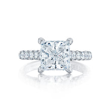 Load image into Gallery viewer, Tacori 18k White Gold Petite Crescent Princess Diamond Engagement Ring (0.67 CTW)