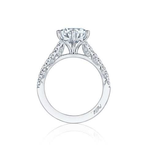 Tacori 18k White Gold Petite Crescent Round Diamond Engagement Ring Setting  (0.67 CTW)