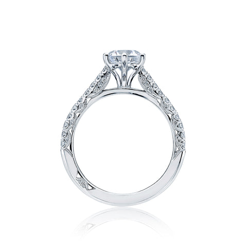 Tacori 18k White Gold Petite Crescent Round Diamond Engagement Ring Setting (0.43 CTW)