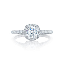 Load image into Gallery viewer, Tacori 18k White Gold Petite Crescent Round Diamond Engagement Ring (0.37 CTW)